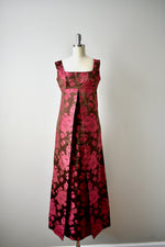 Vintage 1960s Renata Silk Damask Gown