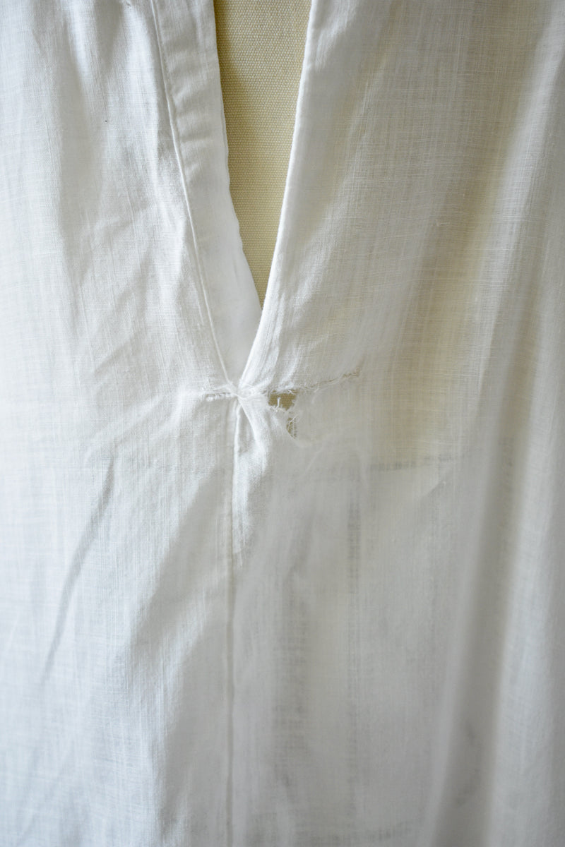 1890s-1900 White Cotton Petticoat with Satin Ribbon Insert