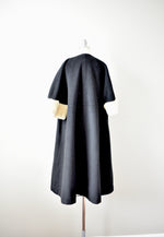 Vintage 1960s Forstmann Black Wool Swing Coat