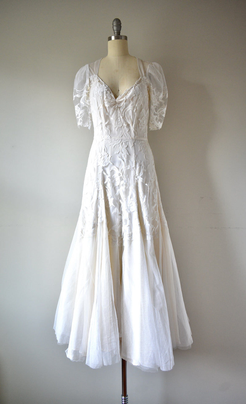 Vintage Cream Tulle Gown