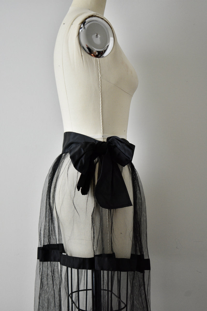 Vintage 1970s Net Black Skirt