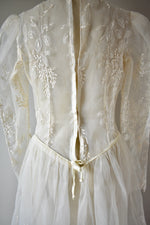 Vintage Cream Tulle Sheer Tea Gown