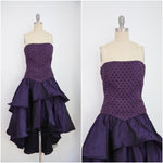 For Rental or Purchase Vintage 1980s Andrea Odicini Couture Purple Taffeta Evening Dress - Vintage World Rocks - 1