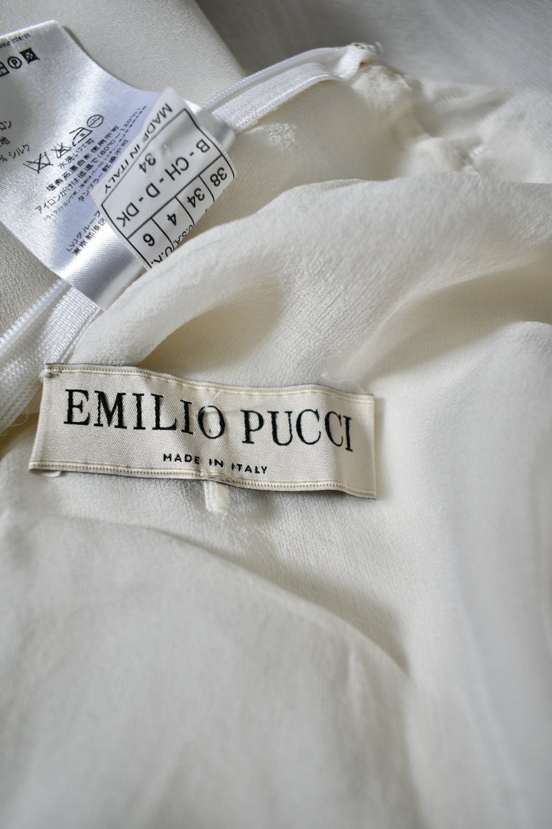 Vintage Emilio Pucci Long Cream Halter Dress Vintage World Rocks