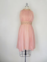 Vintage 1960s Peach Silk Chiffon Party Dress - Vintage World Rocks - 2