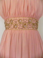 Vintage 1960s Peach Silk Chiffon Party Dress - Vintage World Rocks - 4