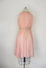 Vintage 1960s Peach Silk Chiffon Party Dress - Vintage World Rocks - 6
