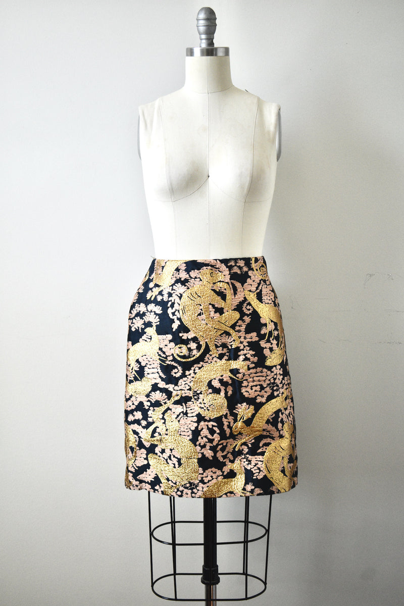 Lanvin 2015 Gold Embroidered Skirt