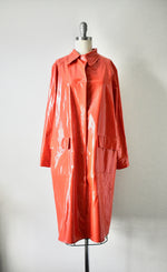 Vintage Classic 1950s Shiny Red Rubber Raincoat