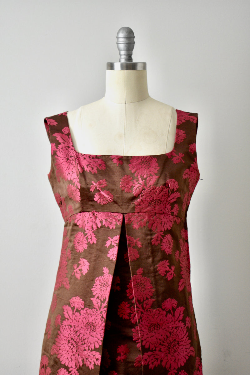 Vintage 1960s Renata Silk Damask Gown