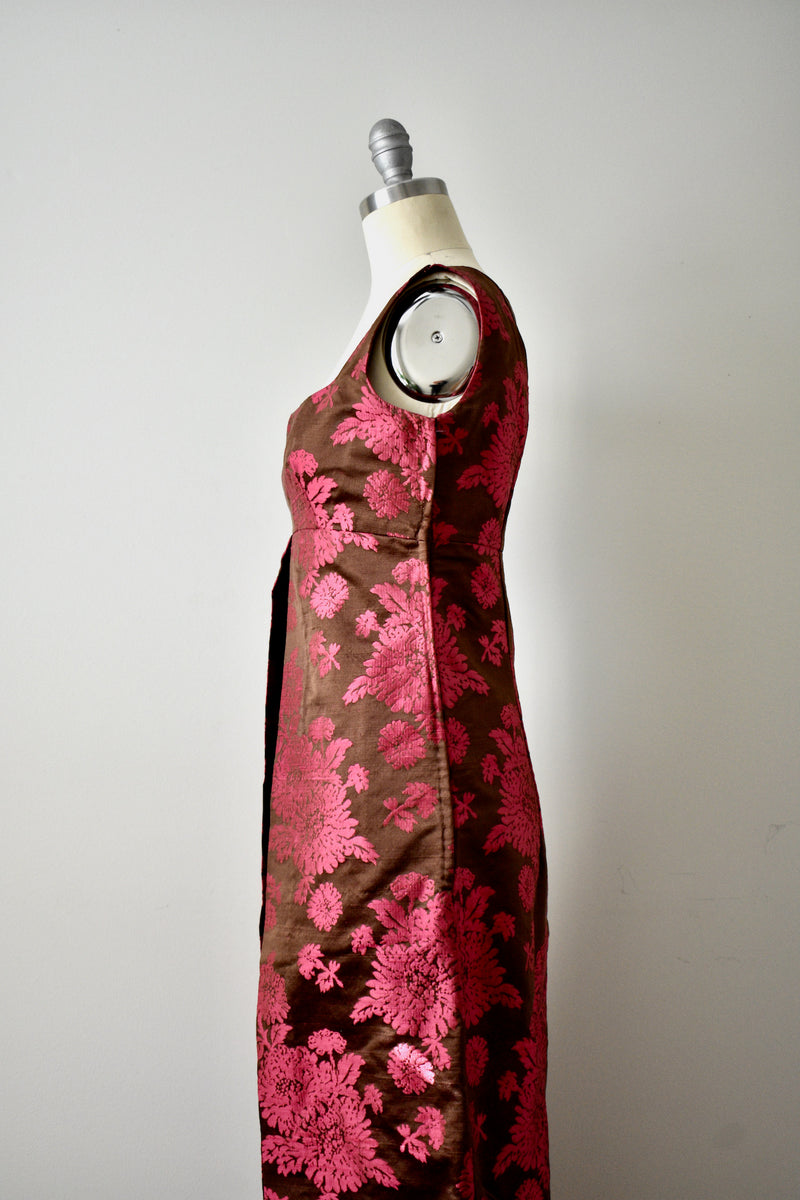 Vintage 1960s Renata Silk Damask Gown