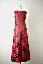 Vintage 1960s Renata Silk Damask Gown