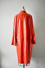 Vintage Classic 1950s Shiny Red Rubber Raincoat