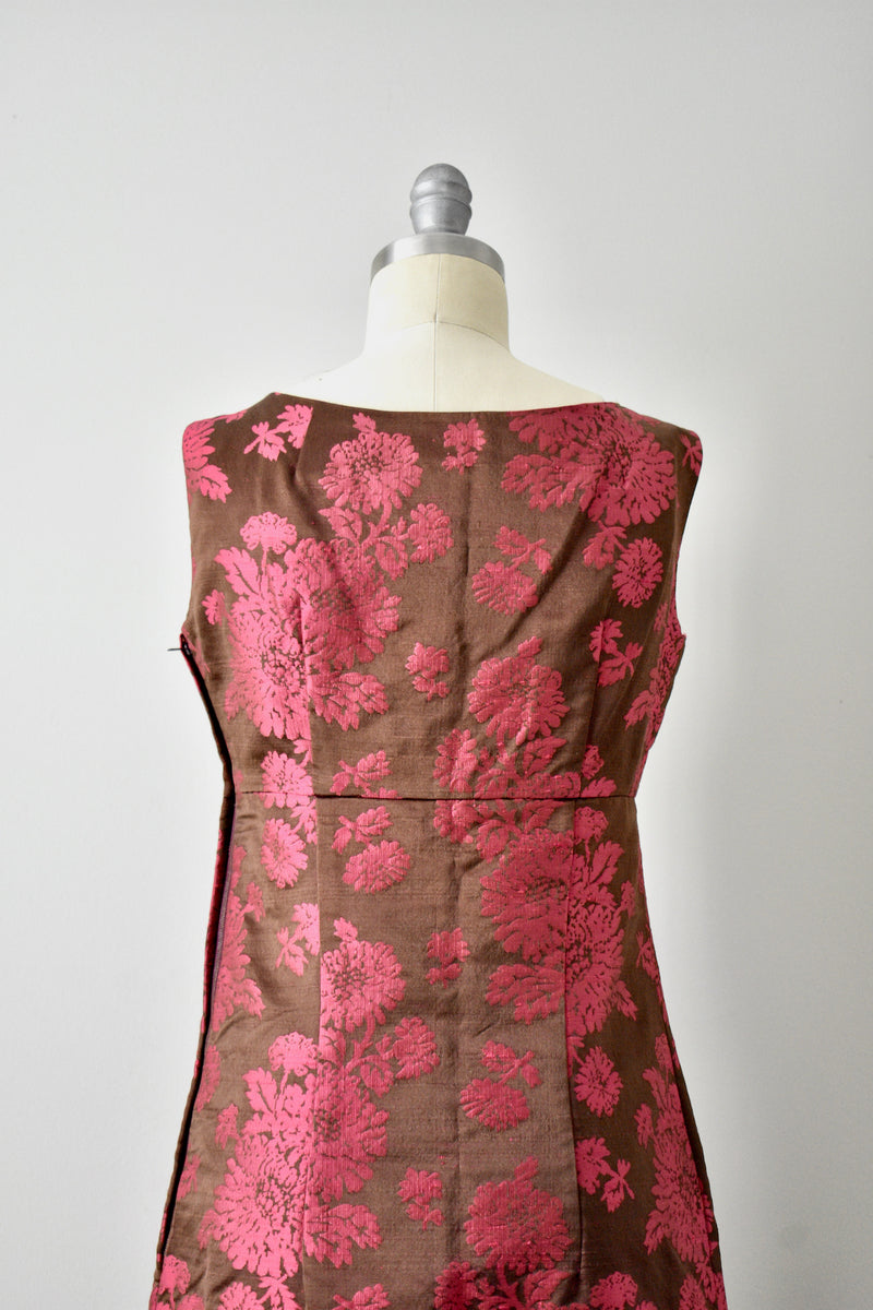 Vintage 1960s Renata Silk Damask Gown