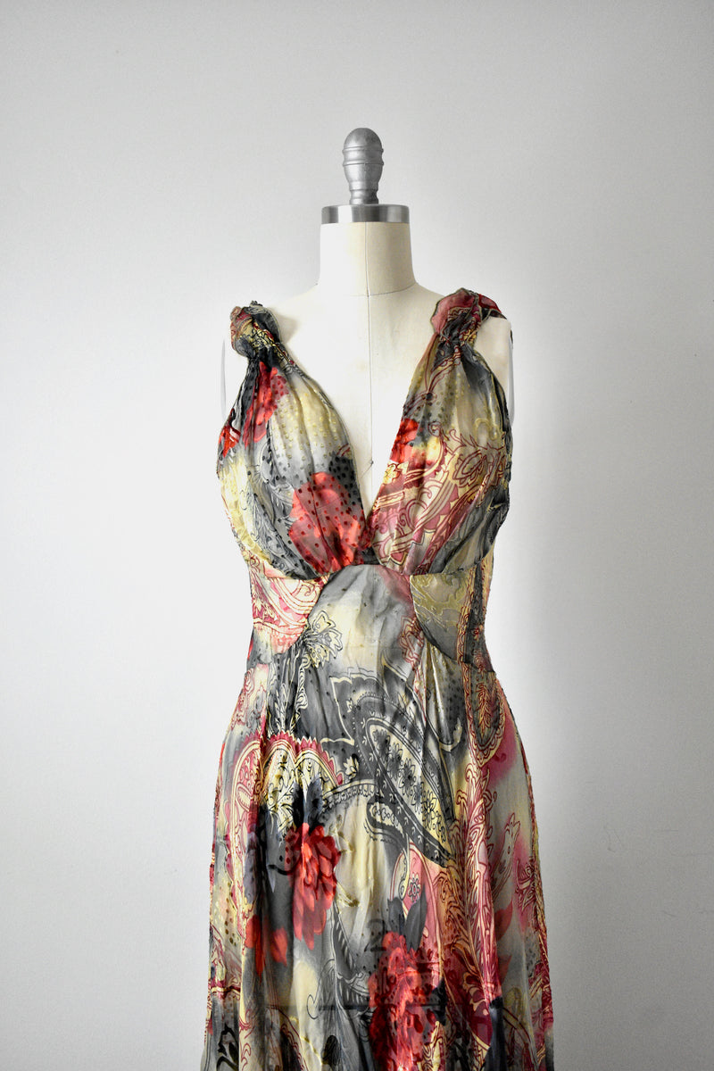 Vintage 1960s Sheer Floral Dress