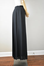 Vintage 1980s Bill Blass Black Pleated Wide Leg Pants