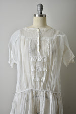 Vintage 1920s Organdy Tea Dress w/ Lace Insertions