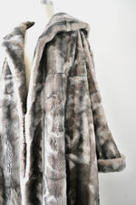 Vintage 1960s Gray Faux Fur Coat