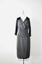 Vintage 1950 Black Crepe Dress