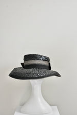 Vintage 1960s Doris Black Wide Brimmed Hat