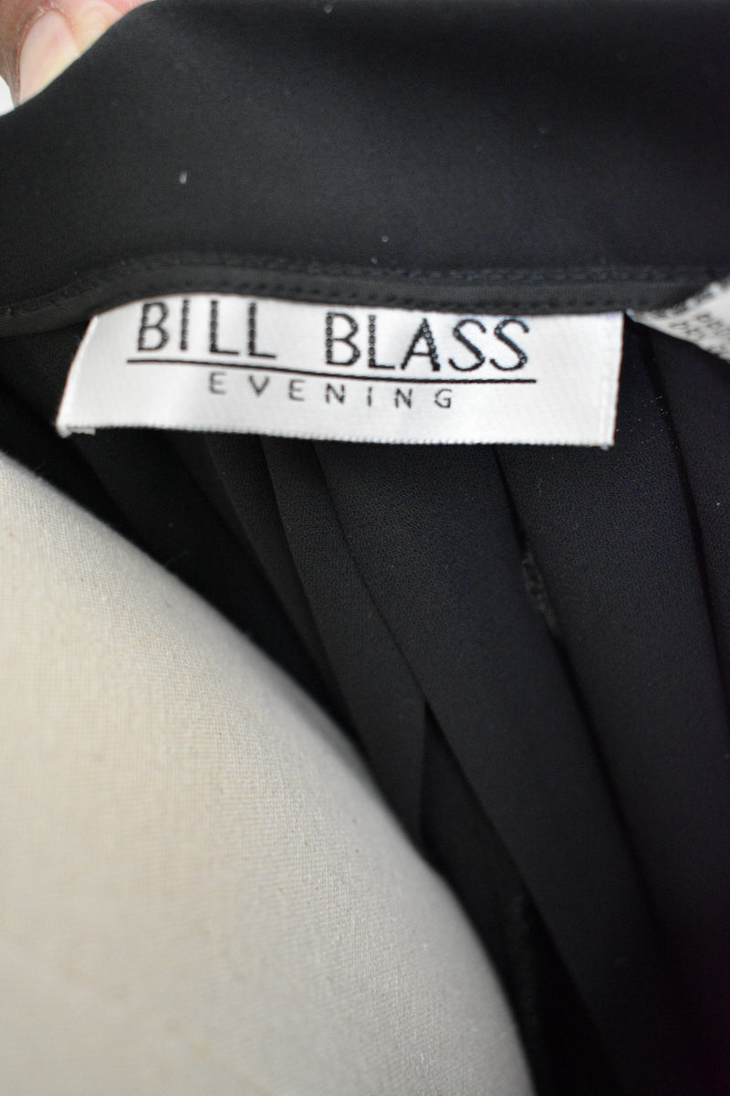Vintage 1980s Bill Blass Black Pleated Wide Leg Pants