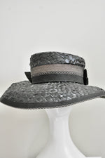Vintage 1960s Doris Black Wide Brimmed Hat