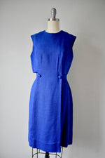 Vintage 1950s Louis Faruad Navy Blue Shift Dress