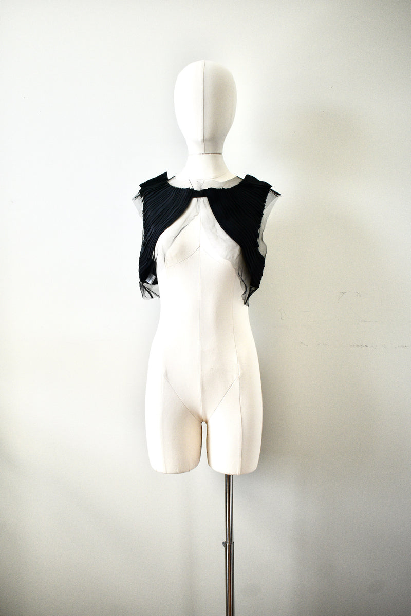 Vera Wang Black Pleated  Bolero