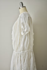 Vintage 1920s Organdy Tea Dress w/ Lace Insertions