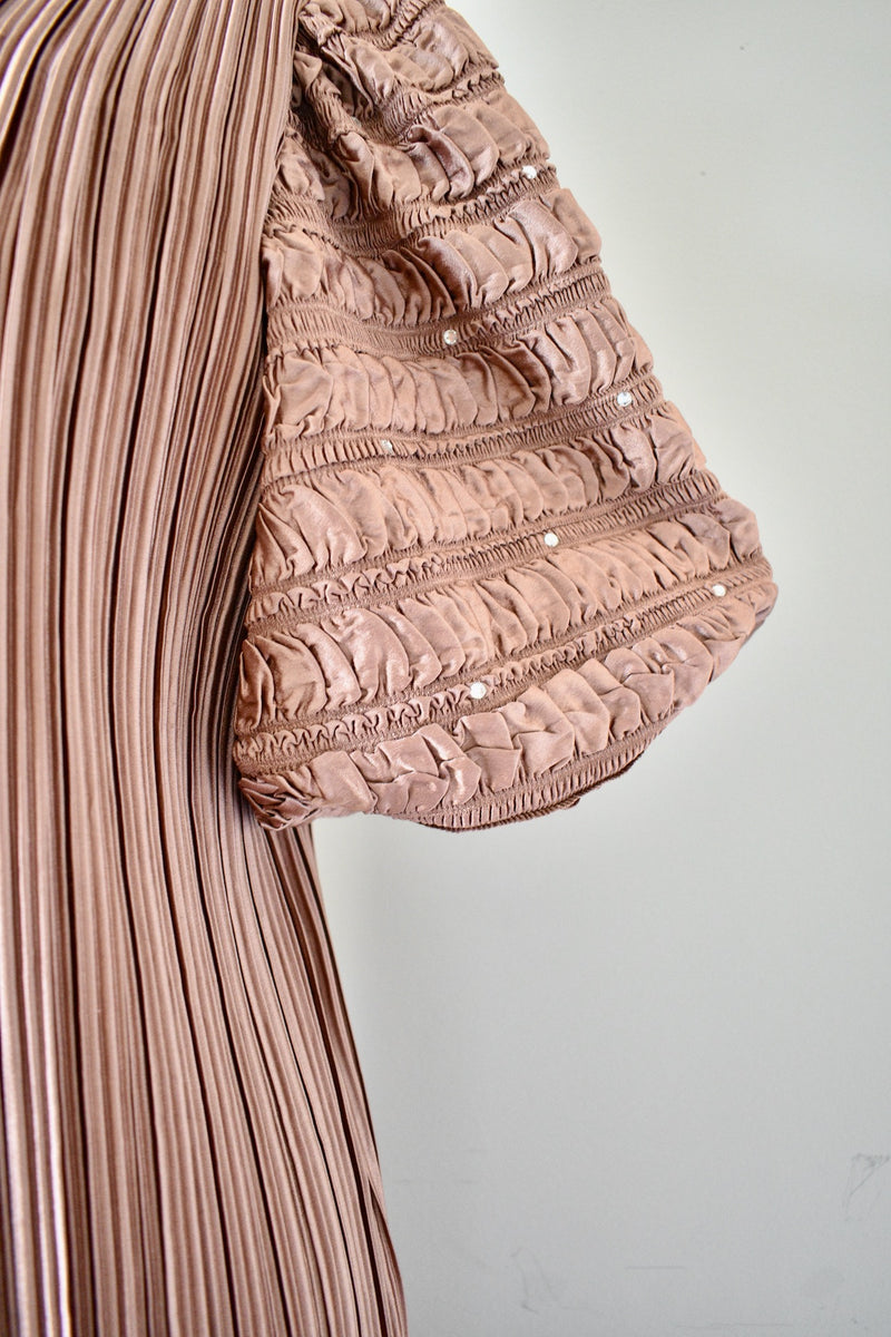 Vintage 1980s Pleated Dress By Ann Hobbs For Cattiva