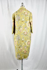 Vintage 1960s Green Floral Tapestry Coat