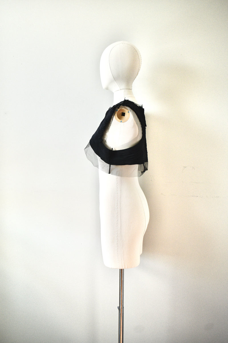 Vera Wang Black Pleated  Bolero