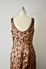Vintage Inspired Modern Brown Beaded Gown