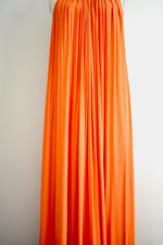 Erika Cavallinii Orange Pleated  Midi Dress