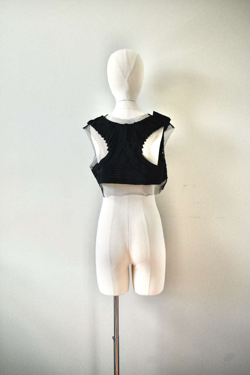 Vera Wang Black Pleated  Bolero
