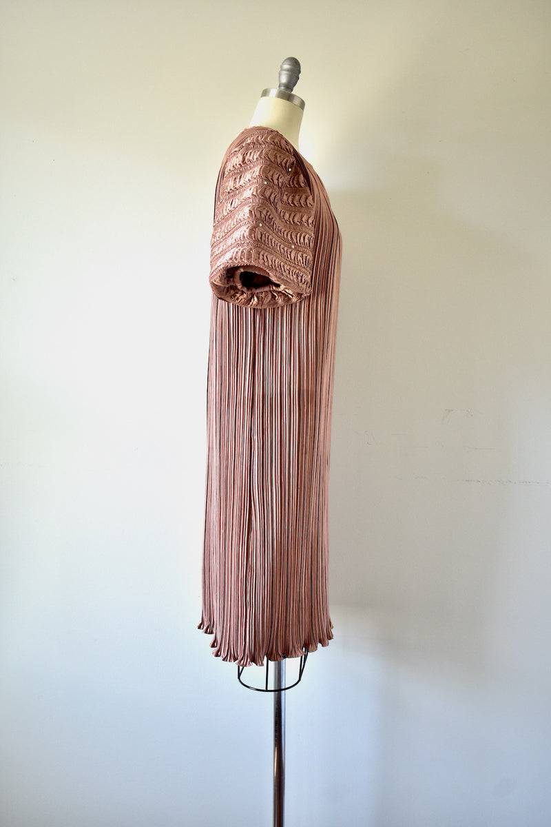 Vintage 1980s Pleated Dress By Ann Hobbs For Cattiva