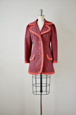 Vintage 1970 Lilli Ann Red Polka Dot 2 Piece Jacket and Vest