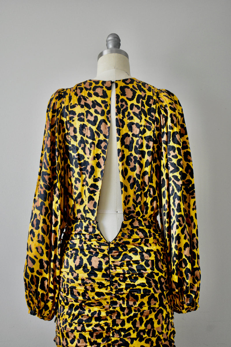 Ronny Kobo /Marigold/ Black Leopard Print Ruch Mini