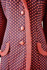 Vintage 1970 Lilli Ann Red Polka Dot 2 Piece Jacket and Vest