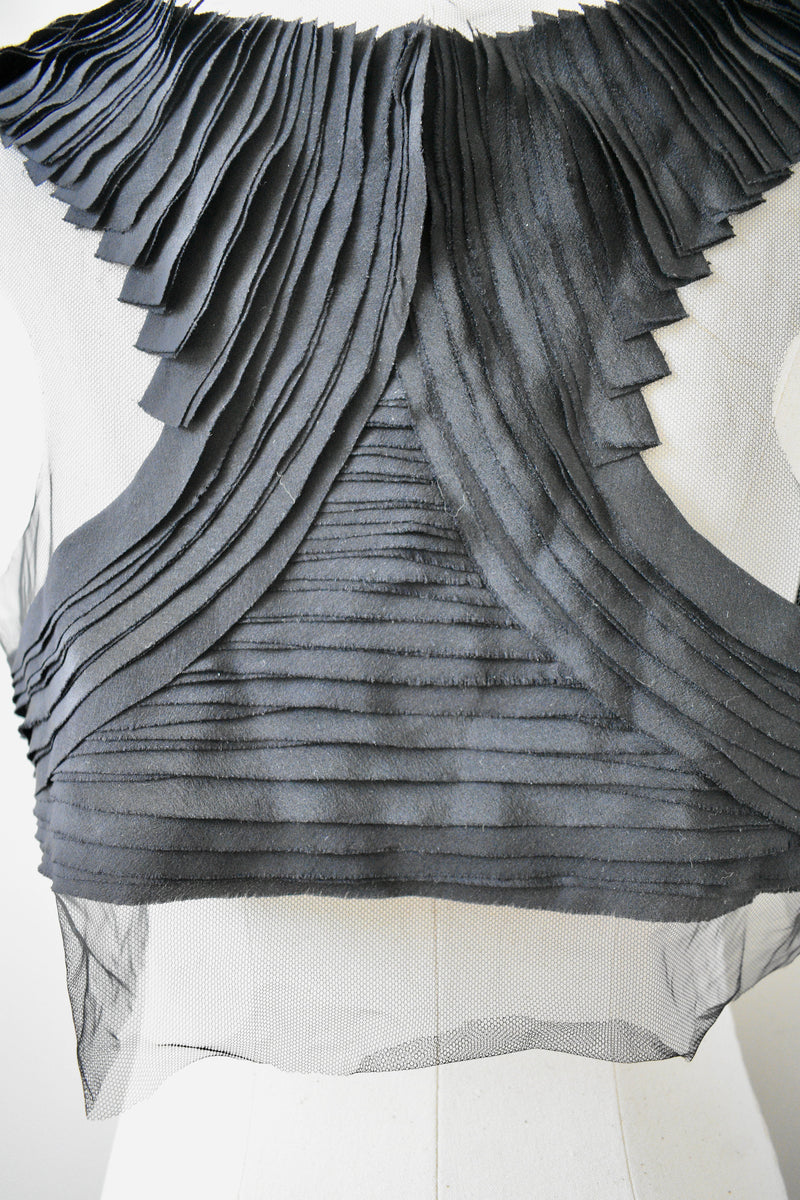 Vera Wang Black Pleated  Bolero