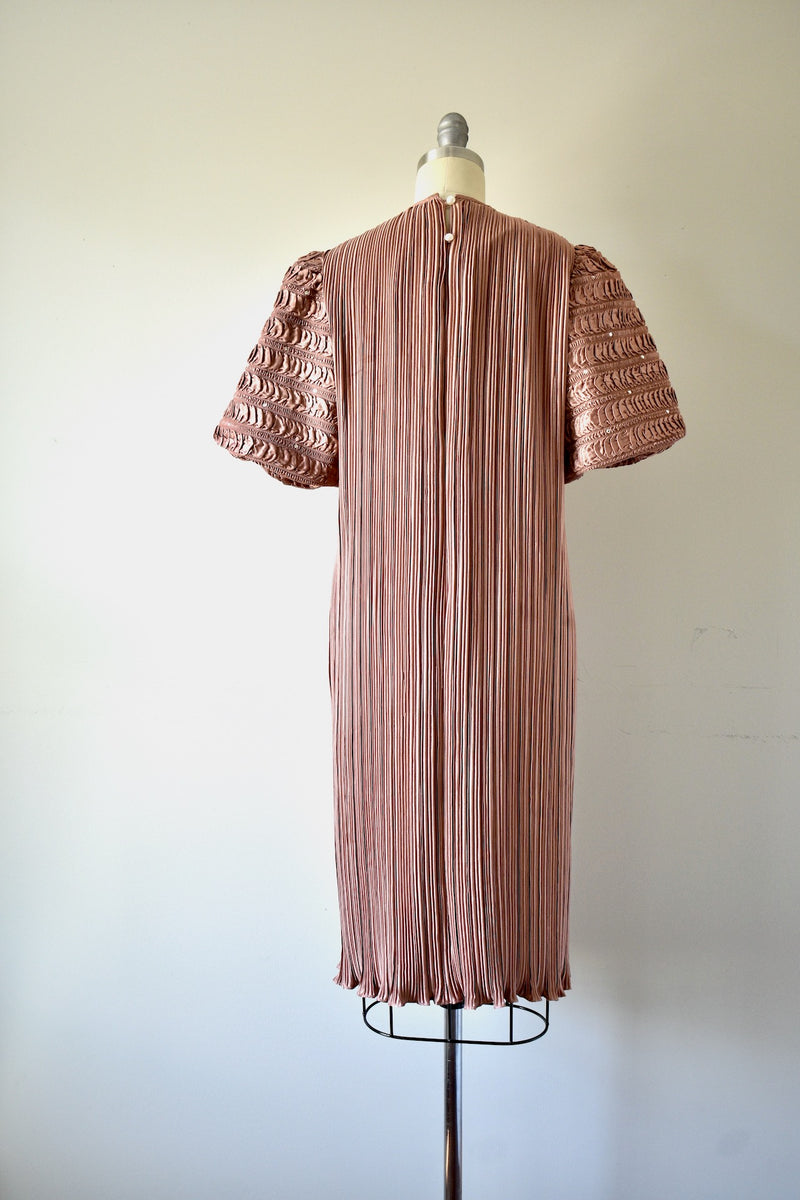 Vintage 1980s Pleated Dress By Ann Hobbs For Cattiva