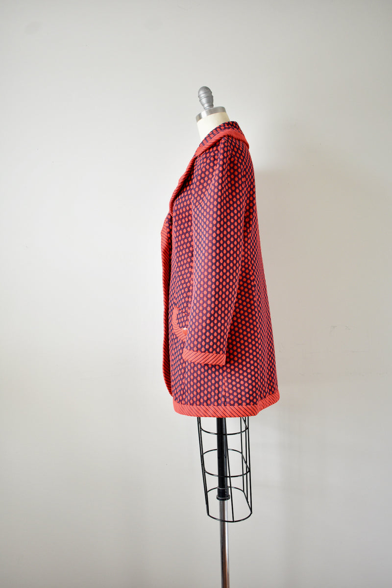 Vintage 1970 Lilli Ann Red Polka Dot 2 Piece Jacket and Vest