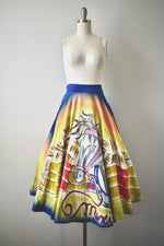 Vintage Hand Painted Mexican Circle Skirt