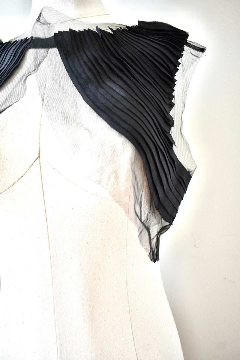 Vera Wang Black Pleated  Bolero