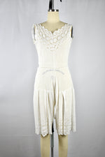 1880s-1910s Antique Edwardian Cotton Eyelet Lace Romper
