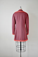 Vintage 1970 Lilli Ann Red Polka Dot 2 Piece Jacket and Vest