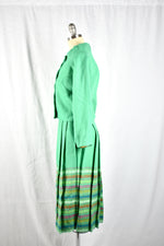 Vintage 1960s Green Wool Suit 2 Piece Set