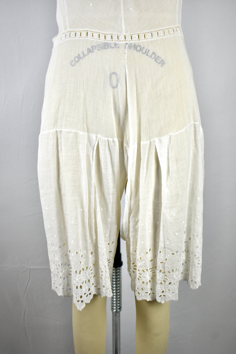 1880s-1910s Antique Edwardian Cotton Eyelet Lace Romper