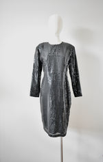 1980 Vintage Black Sequin Dress
