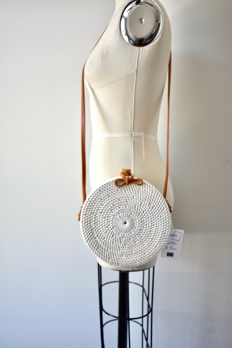 White Circle 100% Vegan Crossbody Circle Bag